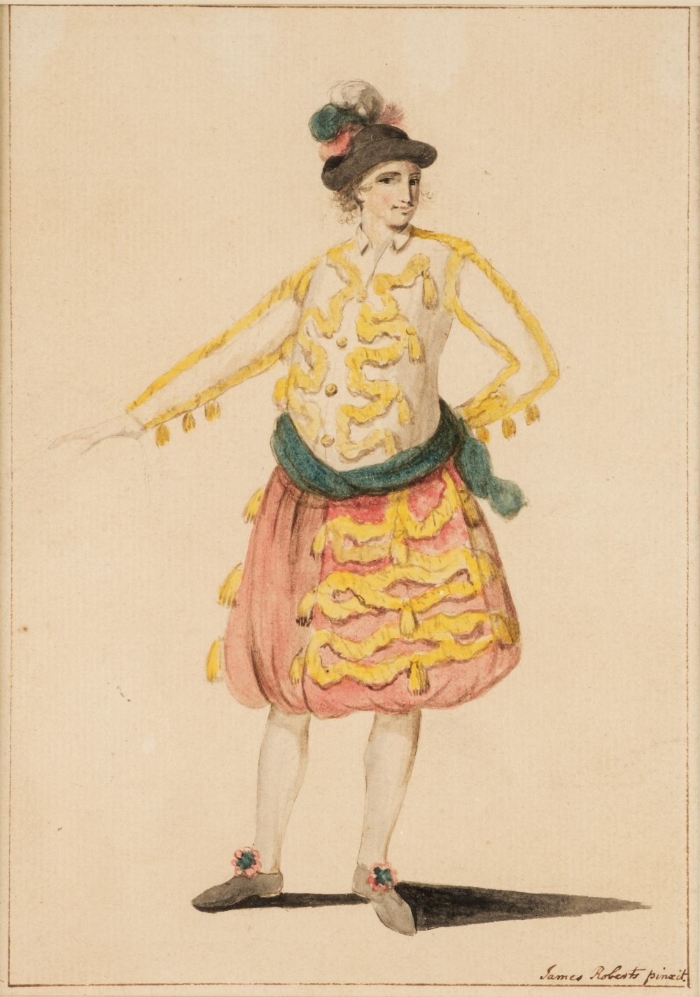 James Roberts Theatrical Portrait Watercolour Circa.1770