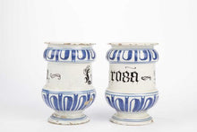 Load image into Gallery viewer, Pair Of 18th.Century Italian Maiolica Drug Jars Savona Circa.1700
