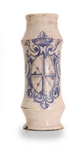 Load image into Gallery viewer, Armorial Pottery Albarello Talavera Spain Circa.1700
