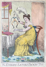 Load image into Gallery viewer, "The English Ladies Dandy Toy" Hand Coloured Satirical Etching By IR Cruickshank Published By T Tegg 1818
