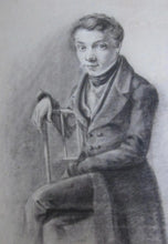 Load image into Gallery viewer, Philip John Ouless Chalk Portrait Study Of A Young Gentleman Circa.1840
