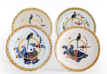 Load image into Gallery viewer, Parrot And Hoop A Group Of Four 18th.Century Delftware Plates Circa.1730
