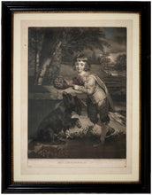 Load image into Gallery viewer, Valentine Green After Sir Joshua Reynolds P.R.A Mezzotint Engraving Charles Earl Of Dalkeith With His Pet Owl 1778
