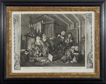 Load image into Gallery viewer, William Hogarth The Harlots Progress A Set Of Six 18th.Century Copper Engravings In Sanded Slip Frames
