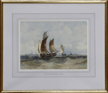 Load image into Gallery viewer, William Adolphus Knell Marine Watercolour Fishing Boats In An Open Sea Circa.1850
