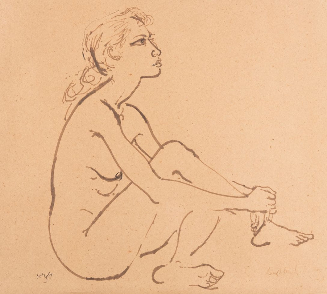 Ronald Searle Pen And Ink Nude Study 1957