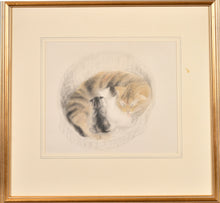 Load image into Gallery viewer, Vere Lucy Temple Watercolour Drawing Matilda And Her Kittens Circa.1935
