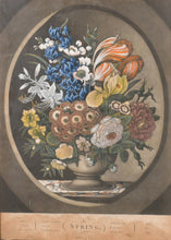 Load image into Gallery viewer, The Four Seasons Depicted In Flowers Hand Coloured Mezzotint Engravings In Their Original Frames 1798
