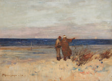 Load image into Gallery viewer, Frank Brangwyn RA Oil Landscape Painting The Coast Of Tunis Circa.1890
