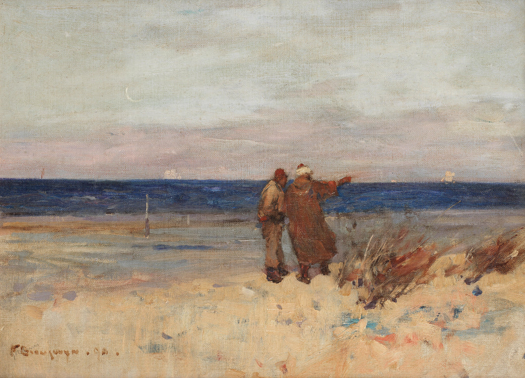 Frank Brangwyn RA Oil Landscape Painting The Coast Of Tunis Circa.1890