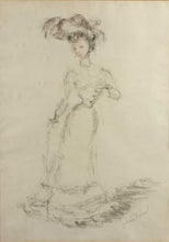 Load image into Gallery viewer, Oliver Messel Pencil And Watercolour An Elegant Lady Circa.1950
