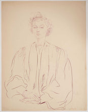 Load image into Gallery viewer, Cecil Beaton Portrait Drawing Myrna Loy The Queen Of Hollywood Circa.1935
