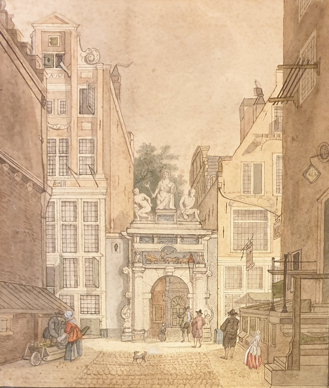 Renier Vinkeles 18th.Century Watercolour The Rasphuis Prison Amsterdam