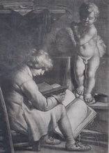 Load image into Gallery viewer, "Boy Seated In A Studio" Rare 17th.Century Mezzotint By Wallerant Vaillant
