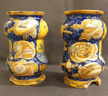 Load image into Gallery viewer, Pair Of Castel Durante Maiolica Albarelli Dated 1580
