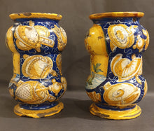 Load image into Gallery viewer, Pair Of Castel Durante Maiolica Albarelli Dated 1580
