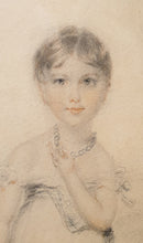 Load image into Gallery viewer, Benjamin Burnell Child Portrait Chalk Drawing 1820
