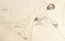 Load image into Gallery viewer, Francis Newton Souza Lovers Drawing 1963
