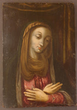 Load image into Gallery viewer, 16th.Century Spanish School Oil On Panel Madonna
