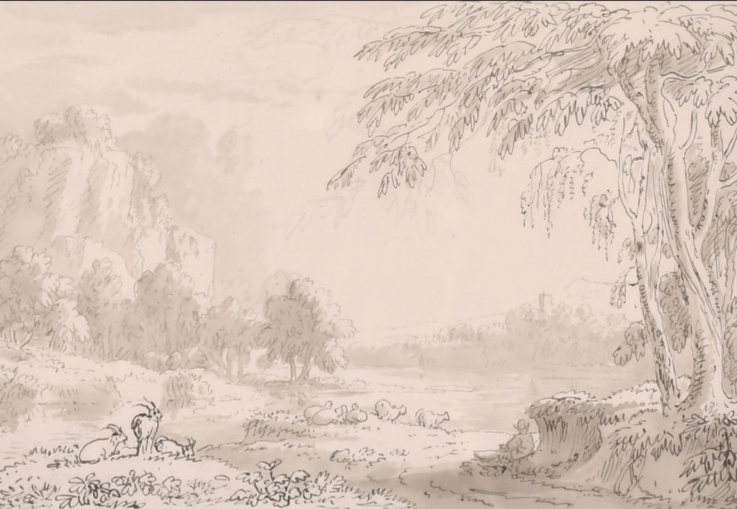 Anthony Devis 18th.Century Landscape With Goats