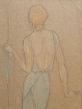 Load image into Gallery viewer, Lewis Baumer 1870-1963 Chalk Drawing 1930s Evening Gown
