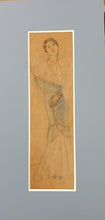 Load image into Gallery viewer, Lewis Baumer 1870-1963 Chalk Drawing 1930s Evening Wrap

