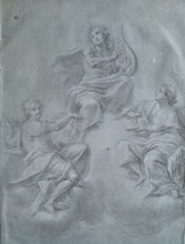 Load image into Gallery viewer, Apollo And Two Muses 18th.Century Italian School Drawing
