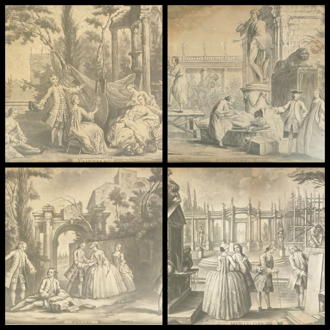 The Arts And Sciences A Group Of Four Rare 18th.Century Mezzotint Engravings