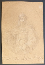 Load image into Gallery viewer, Elisabetta Regina Italian School 18th.Century Chalk Drawing
