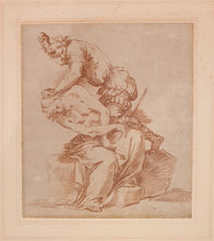Load image into Gallery viewer, The Mocking Of Christ 18th.Century Spanish School Red Chalk Drawing
