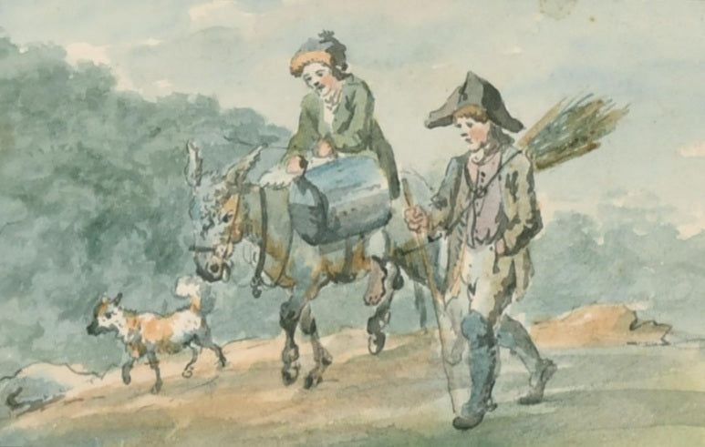 Peter Le Cave Late 18th.Century Watercolour Travellers On The Road