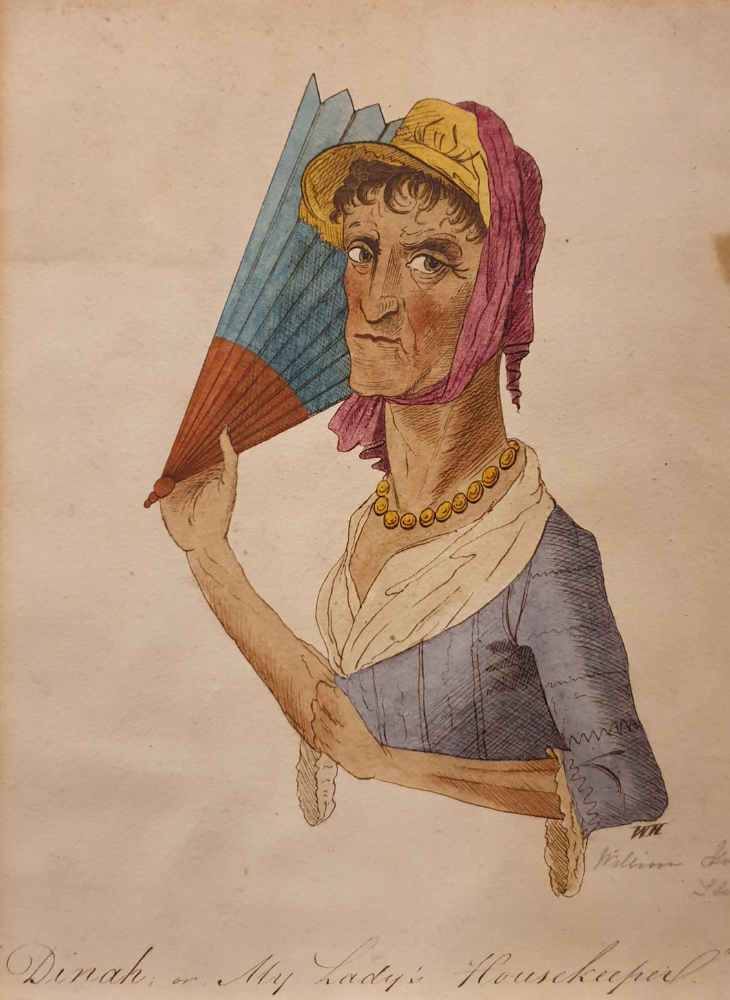 Dinah Or My Lady's Housekeeper Early 19th.Century Caricature Watercolour