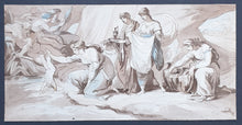 Load image into Gallery viewer, Thetis Dipping Achillies Into The River Styx Italian Neoclassical School Watercolour Circa.1790 Circle Of Felice Giani
