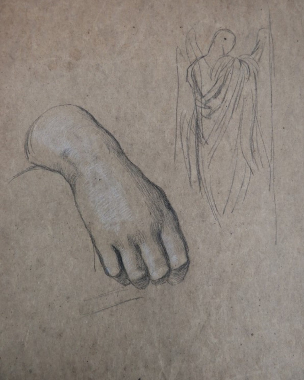 George Frederic Watts Chalk Drawing Hand Study
