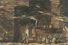 Load image into Gallery viewer, Frank Brangwyn R.A. Gasometers And Petroleums Ink And Watercolour Drawing
