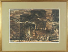 Load image into Gallery viewer, Frank Brangwyn R.A. Gasometers And Petroleums Ink And Watercolour Drawing
