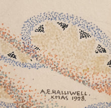 Load image into Gallery viewer, AE Halliwell Pointillist Watercolour Madonna And Child 1928

