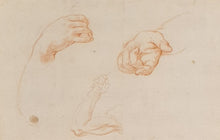 Load image into Gallery viewer, Roman School Late 17th.Century Red Chalk Study Of Hands
