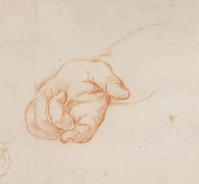Load image into Gallery viewer, Roman School Late 17th.Century Red Chalk Study Of Hands
