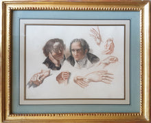 Load image into Gallery viewer, Abraham Constantin Early 19th.Century Red And Black Chalk Portrait Study Of Gentlemen And Hands

