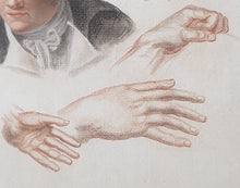 Load image into Gallery viewer, Abraham Constantin Early 19th.Century Red And Black Chalk Portrait Study Of Gentlemen And Hands
