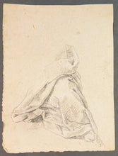 Load image into Gallery viewer, 17th.Century Venetian School Black Chalk Study Of Drapery
