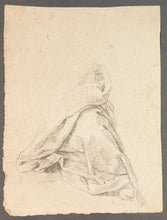 Load image into Gallery viewer, 17th.Century Venetian School Black Chalk Study Of Drapery
