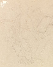 Load image into Gallery viewer, 17th.Century Venetian School Black Chalk Study Of Drapery

