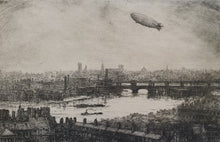 Load image into Gallery viewer, Henry Howard The Airship R101 Over London Etching 1929
