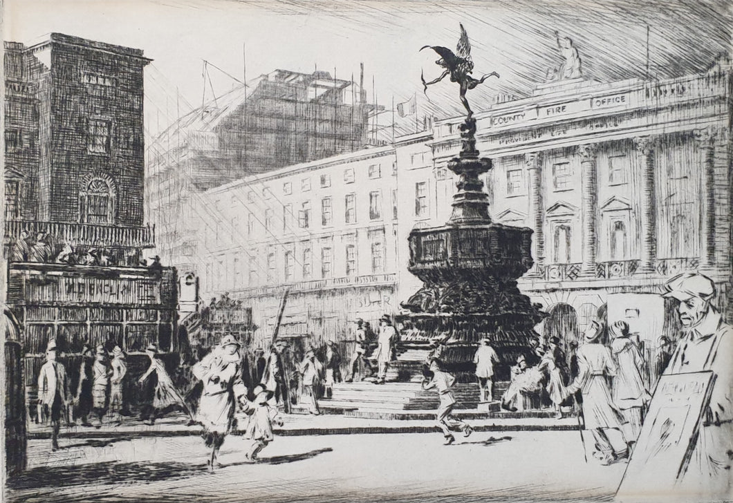Terence Lambert Piccadilly Circus Etching 1924