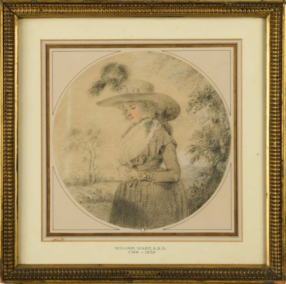 William Ward A.R.A. Chalk Drawing 