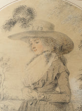 Load image into Gallery viewer, William Ward A.R.A. Chalk Drawing &quot;The Musing Charmer&quot;
