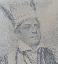 Load image into Gallery viewer, John Fawcett As "Touchstone" In "As You Like It" Pencil Drawing By Thomas Wageman 1818.

