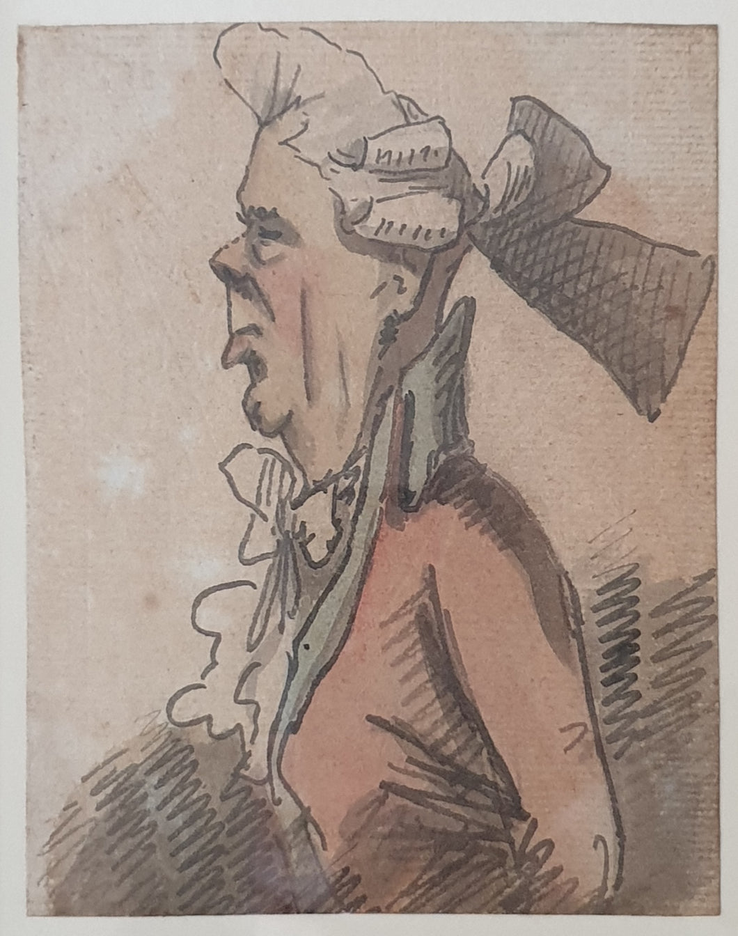 Henry William Bunbury Caricature Portrait Watercolour